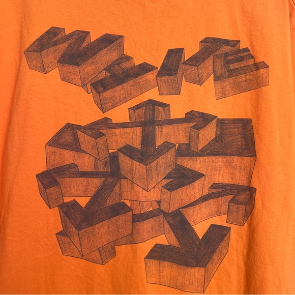 NWT Off White Virgil Abloh Graphic 3D Pencil Tee Orange SZ XL Streetwear Casual - Picture 5 of 14